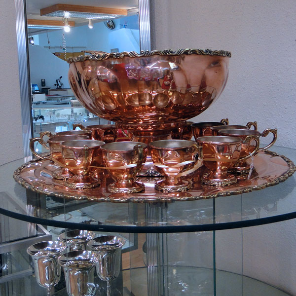 Copper Punch Bowl Set